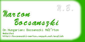 marton bocsanszki business card